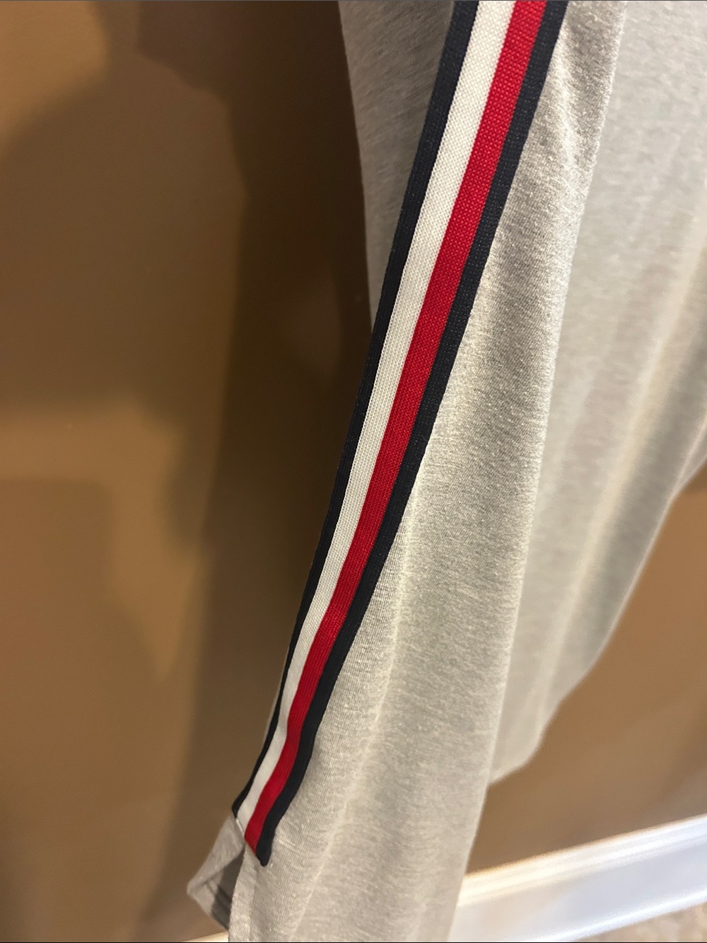Tommy Hilfiger Light Gray Boatneck Top with Side Stripe Detail - Picture 4 of 5